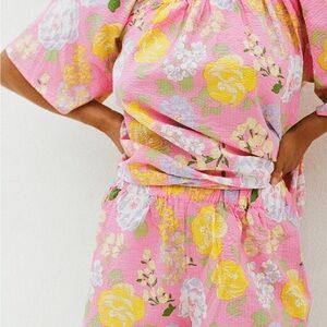 Sabo Skirt Pink Floral Set🩷💛